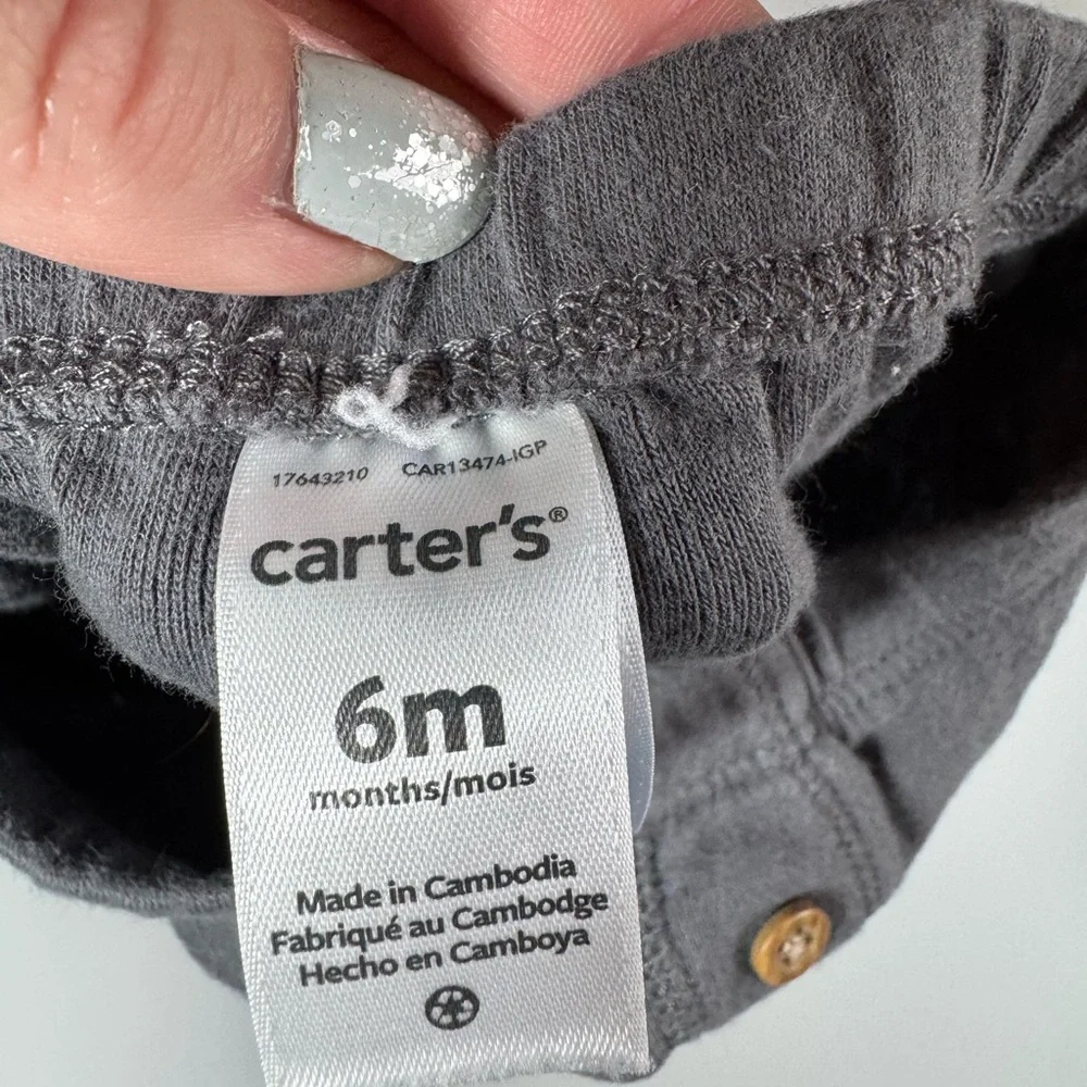 Baby Boy Pants Size 6 Months Carter’s Blue Gray Navy Baseball Sports Buttons - Picture 14 of 15